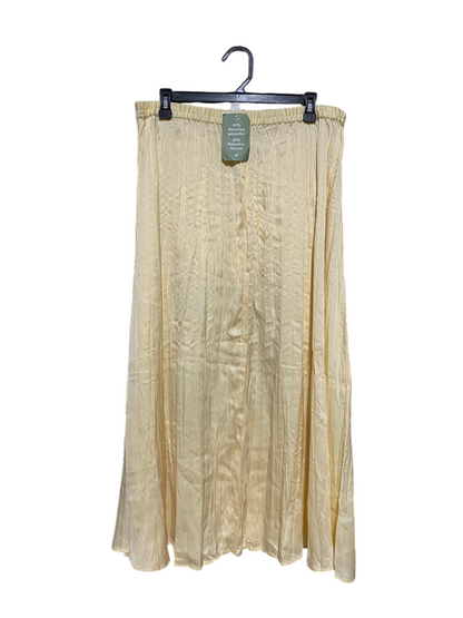 H&M |L| WAIST 32| C6| PALE YELLOW SATIN-LOOK MAXI SKIRT