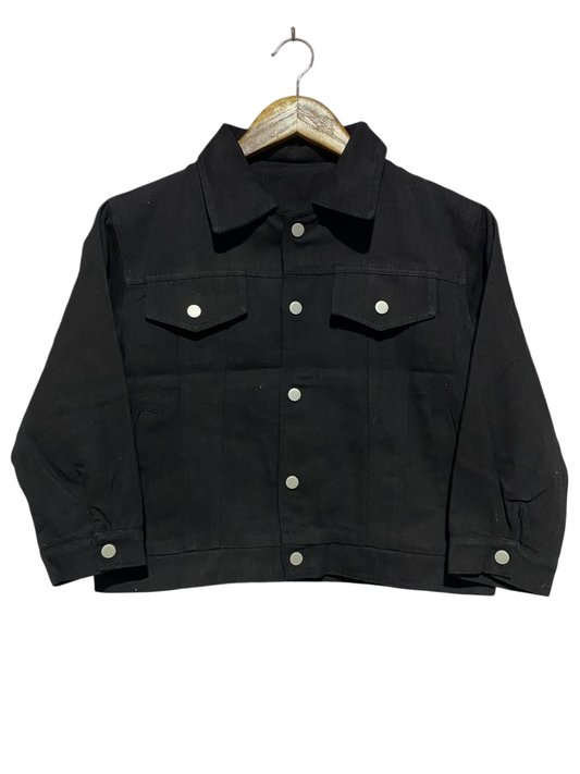 SHEIN |M| BUST 18| CLASSIC BLACK DENIM STYLE TRUCKER JACKET |B1|