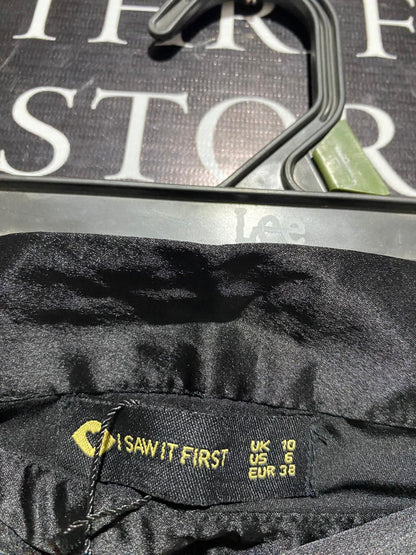 I SAW IT FIRST |M| WAIST 28| ELEGANT BLACK SATIN MAXI SKIRT