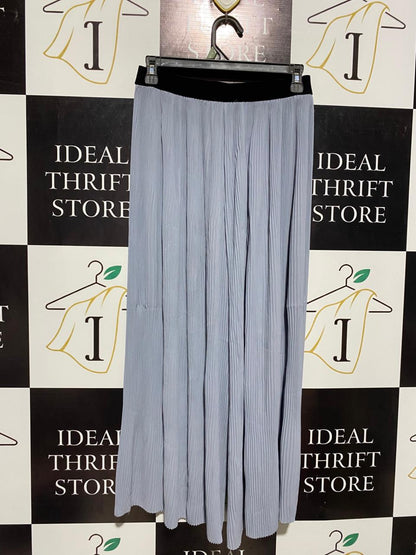 ZARA BASIC |M| WAIST 26| B11|  GREY PLEATED WIDE-LEG ELASTICATED TROUSERS