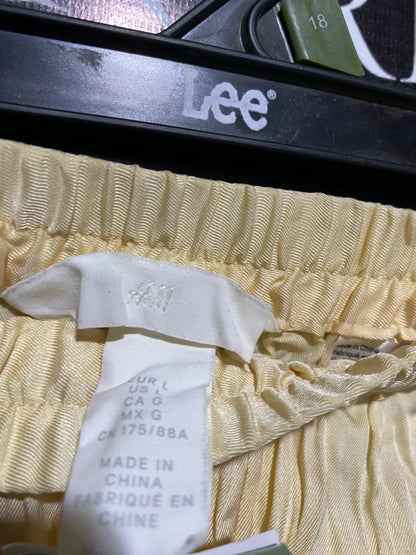 H&M |L| WAIST 32| C6| PALE YELLOW SATIN-LOOK MAXI SKIRT