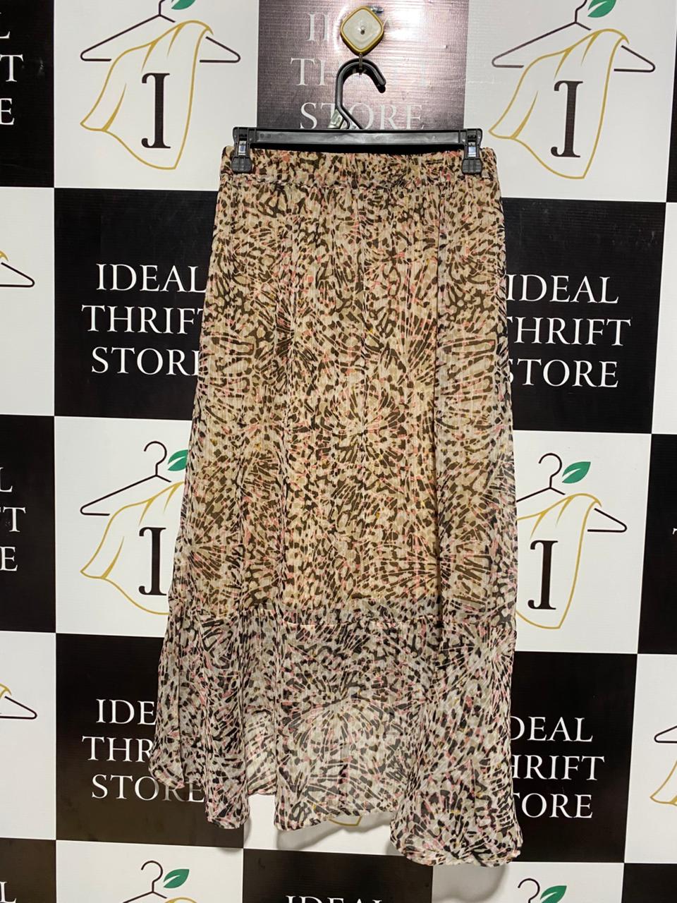 RIANI |M| WAIST 26| BOHEMIAN ABSTRACT PRINT HIGH-LOW MAXI SKIRT
