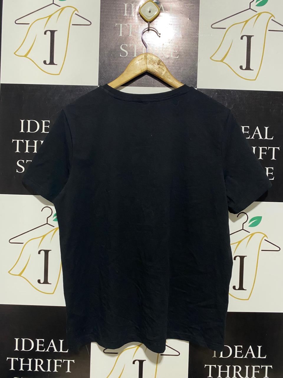 SHEIN |XL| BUST 21| BLACK SHORT SLEEVE CHRISTMAS WINE GLASS GRAPHIC T-SHIRT |B1|