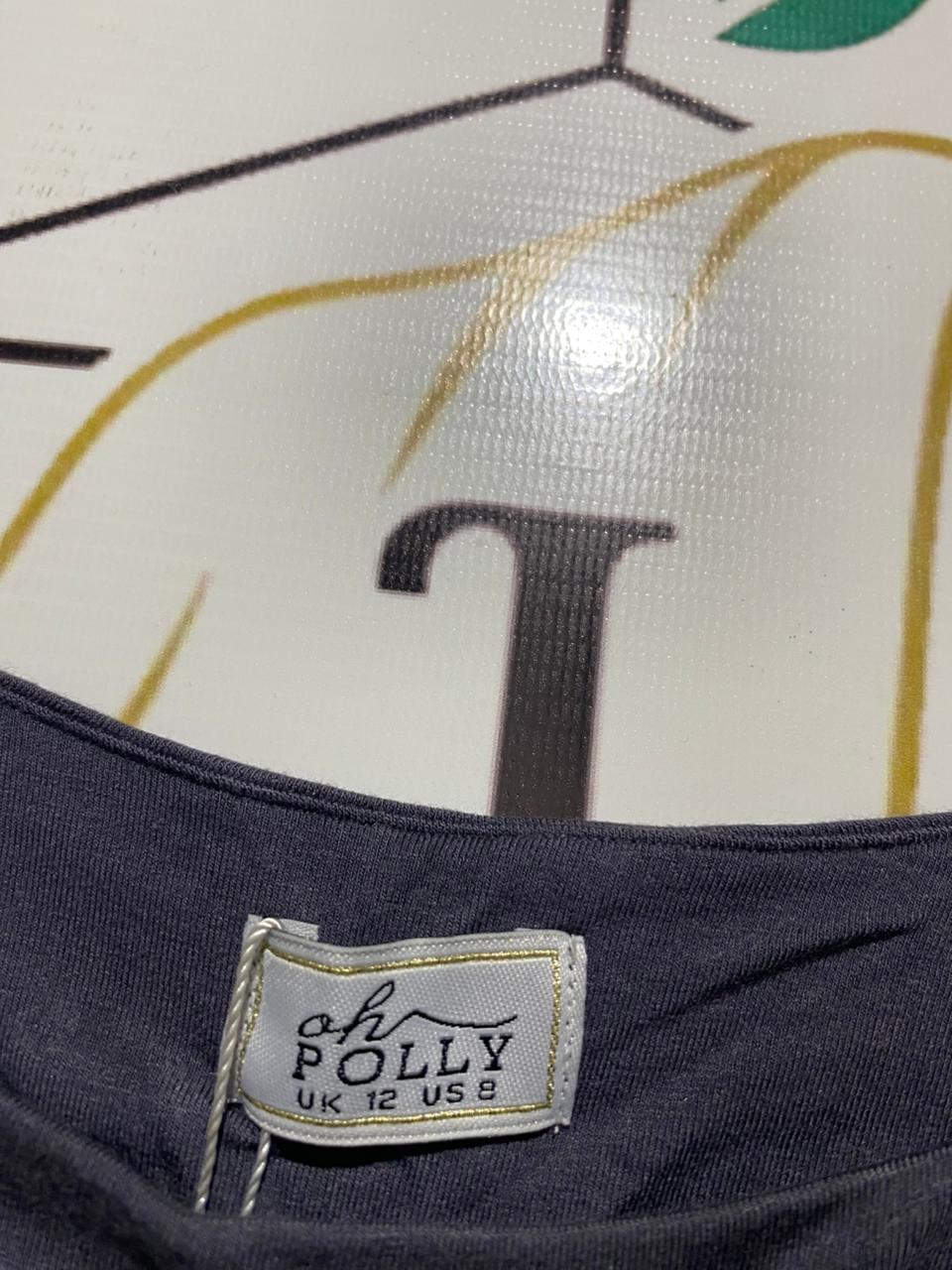 OH POLLY |M| BUST 15| CHARCOAL GREY SCOOP NECK CROP TOP WITH NEON LIME CONTRAST PIPING |B1|