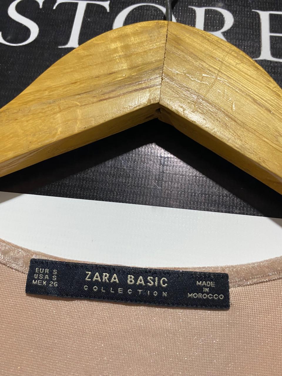 ZARA BASIC |M| BUST 17| BASIC CHAMPAGNE BEIGE VELVET WRAP MIDI DRESS WITH LACE CUFFS |B1|