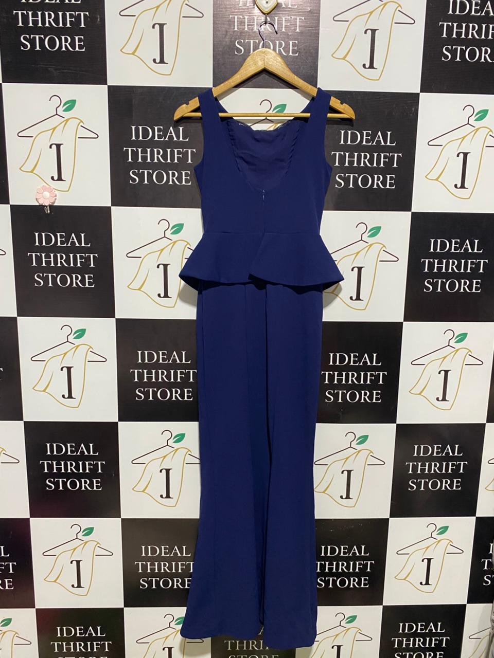 QUIZ |M| BUAT 15| ROYAL BLUE PEPLUM MAXI DRESS - ORNATE SILVER BEADED BACKLESS GOWN |B1|