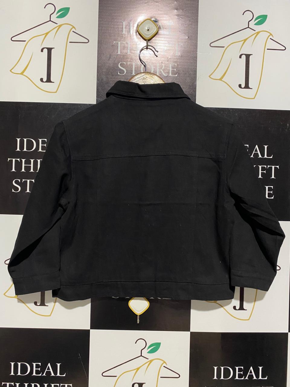 SHEIN |M| BUST 18| CLASSIC BLACK DENIM STYLE TRUCKER JACKET |B1|