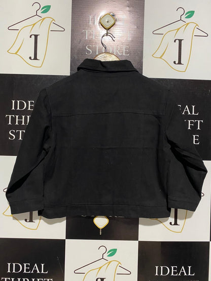 SHEIN |M| BUST 18| CLASSIC BLACK DENIM STYLE TRUCKER JACKET |B1|
