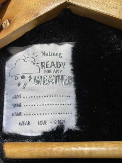 NUTMEG |L| BUST 20| BLACK FAUX LEATHER SHEARLING BIKER JACKET |B1|