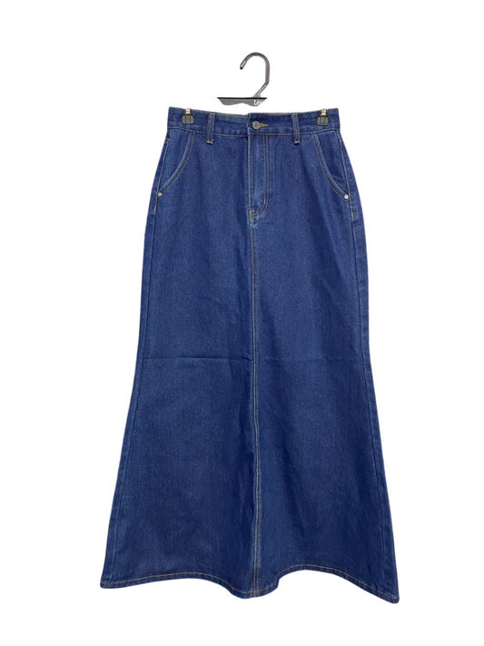 |S|WAIST 26| B1| CLASSIC DARK WASH A-LINE DENIM MAXI SKIRT