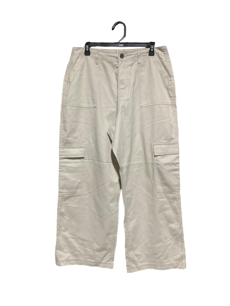 RIVER ISLAND |XL| WAIST 32|B1| LEE KHAKI WIDE-LEG CARGO PANTS