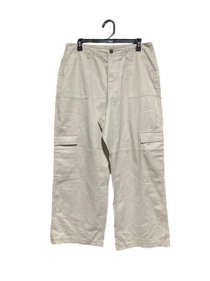 RIVER ISLAND |XL| WAIST 32|B1| LEE KHAKI WIDE-LEG CARGO PANTS