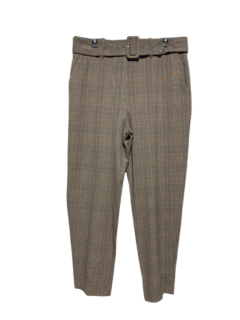 NEXT |L| WAIST 34| B1| BROWN PLAID BELTED TROUSERS