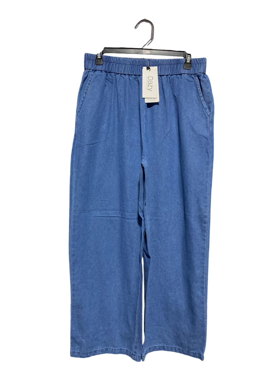 DAZY |XL| WAIST 29| BLUE WIDE-LEG ELASTIC WAIST TROUSERS
