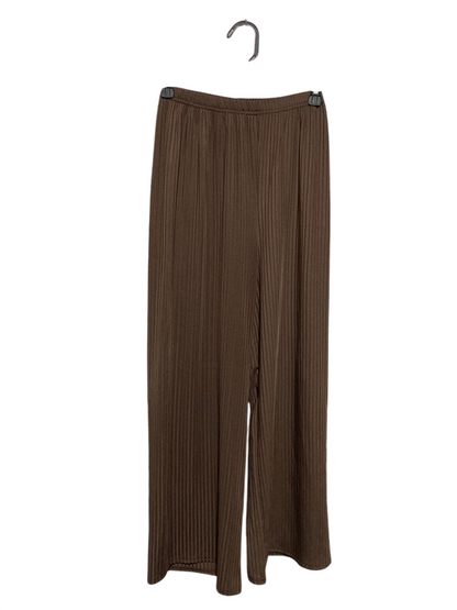 |S| WAIST 24| B1| BROWN PLEATED WIDE-LEG TROUSERS