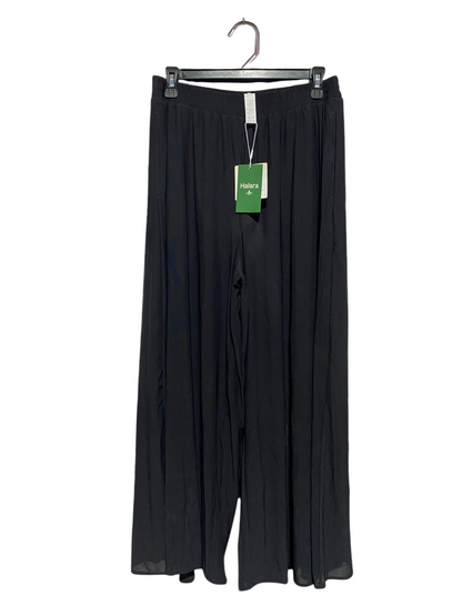 HALARA |L| WAIST 30| B1| BLACK WIDE-LEG FLOWY TROUSERS