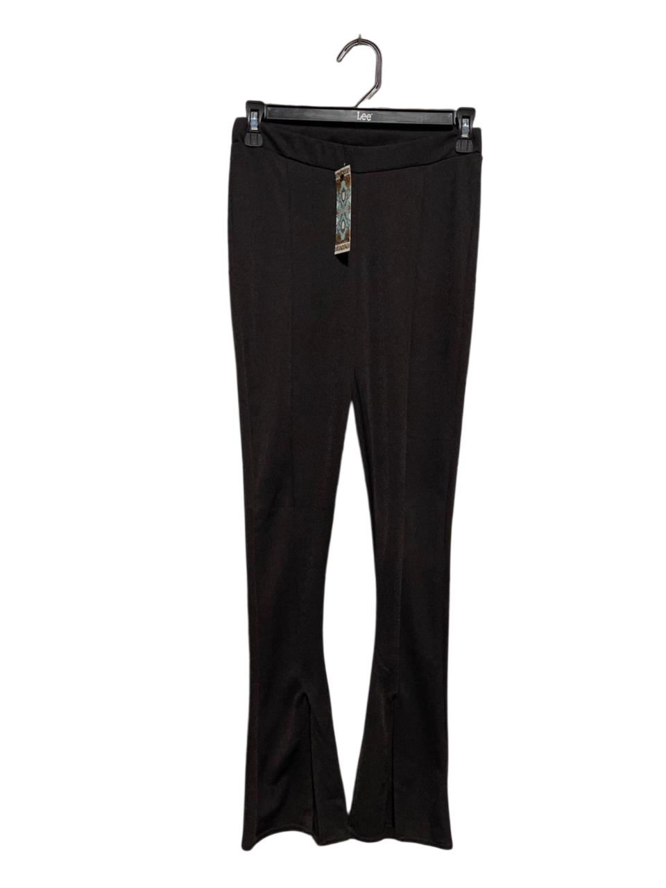 BOOHOO |M| WAIST 26| B1| BLACK FRONT-SPLIT TROUSERS