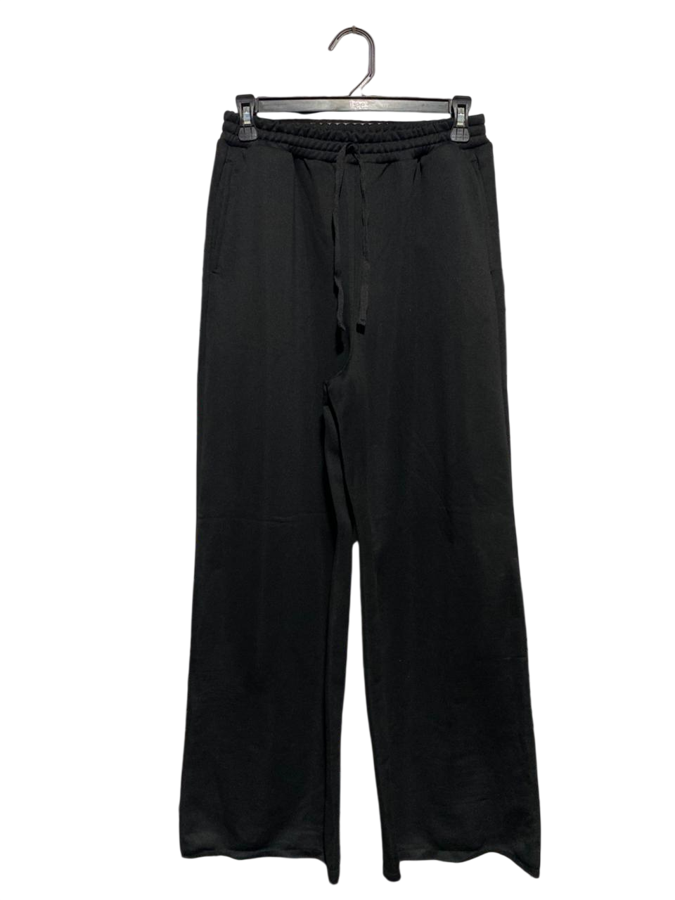 SHEEIN |S| WAIST 26| B1| BLACK WIDE-LEG ELASTIC WAIST TROUSERS - RELAXED FIT PULL-ON PANTS