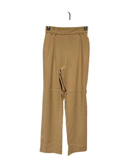 PRIMARK |S| WAIST 24| B1| TAN TAILORED TROUSERS - HIGH WAIST WITH BELT LOOPS