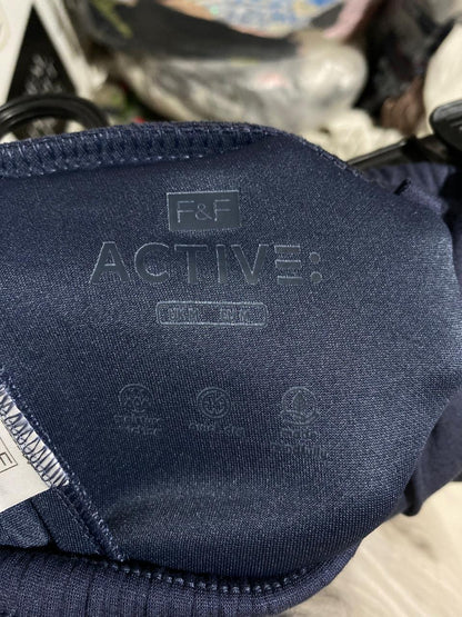 F&F ACTIVE |L| WAIST 30| B1| NAVY BLUE WIDE-LEG ELASTIC WAIST TROUSERS