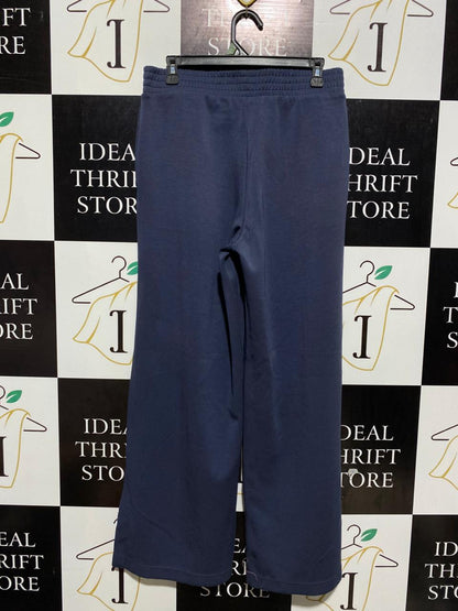 F&F ACTIVE |L| WAIST 30| B1| NAVY BLUE WIDE-LEG ELASTIC WAIST TROUSERS