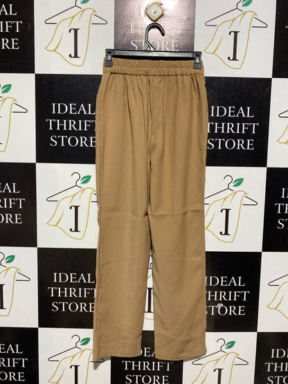 PRIMARK |S| WAIST 24| B1| TAN TAILORED TROUSERS - HIGH WAIST WITH BELT LOOPS