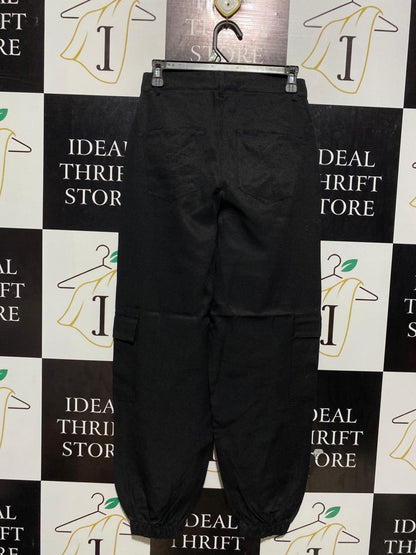 BOOHOO |M| WAIST 27| B1| BLACK CARGO JOGGERS - NEW WITH TAGS - UTILITY STYLE PANTS