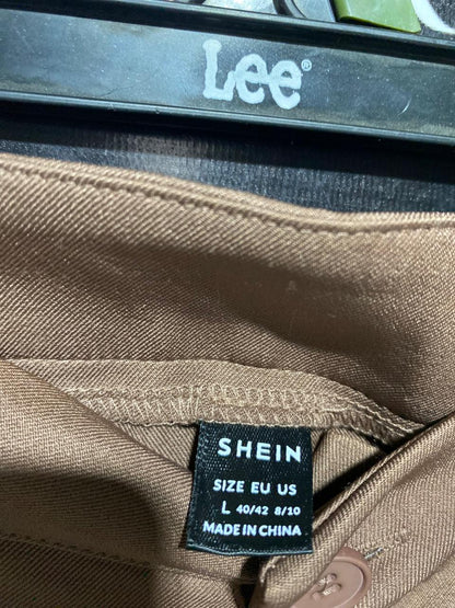 SHEIN |L| WAIST 31| B1| BROWN TAILORED TROUSERS WIDE-LEG SMART PANTS CLASSIC FIT