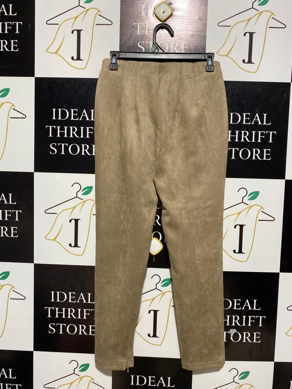 PRIMARK |M| WAIST 28| B1| TAN FAUX SUEDE STRETCH TROUSERS