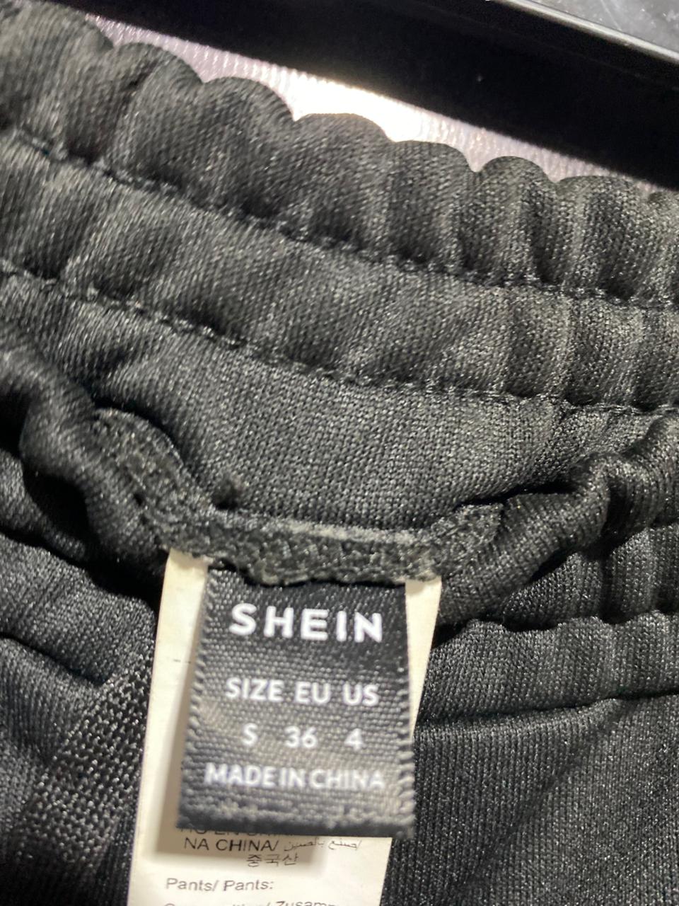SHEEIN |S| WAIST 26| B1| BLACK WIDE-LEG ELASTIC WAIST TROUSERS - RELAXED FIT PULL-ON PANTS