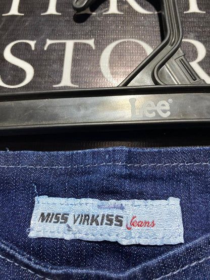 MISS VIRKISS |XL| WAIST 34| B1| BLUE DENIM MIDI SKIRT EMBROIDERED DETAIL