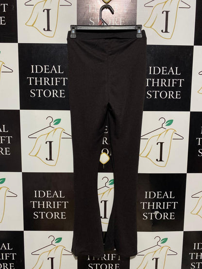BOOHOO |M| WAIST 26| B1| BLACK FRONT-SPLIT TROUSERS