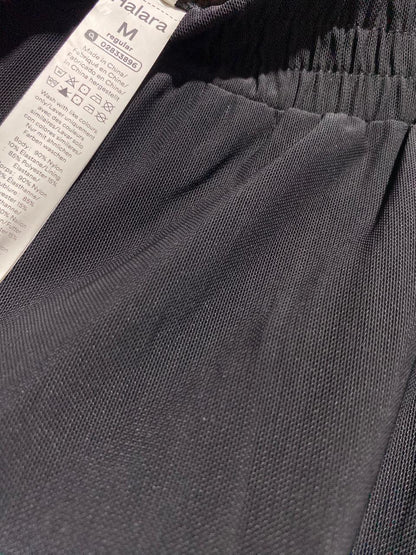 HALARA |L| WAIST 30| B1| BLACK WIDE-LEG FLOWY TROUSERS