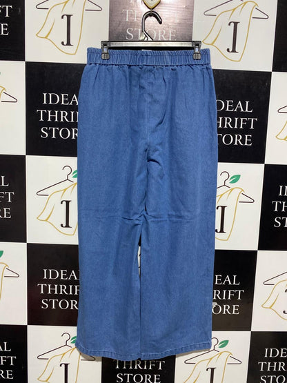 DAZY |XL| WAIST 29| BLUE WIDE-LEG ELASTIC WAIST TROUSERS