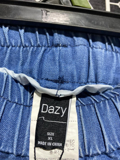 DAZY |XL| WAIST 29| BLUE WIDE-LEG ELASTIC WAIST TROUSERS