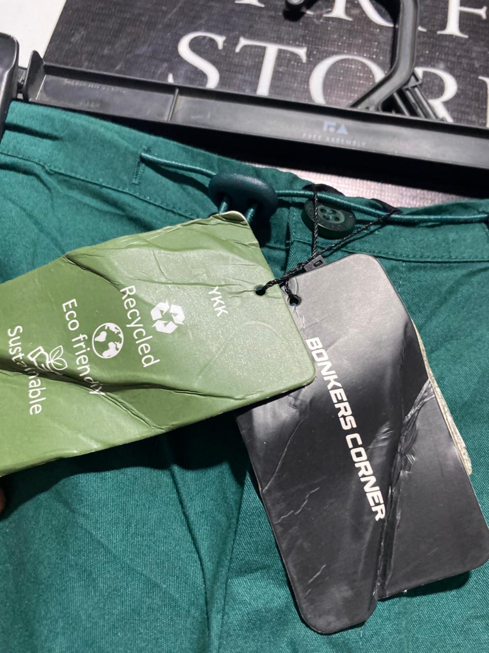 BONKERS |XL| WAIST 36| B1| Forest Green Casual Cargo-Style Trousers – Relaxed Fit