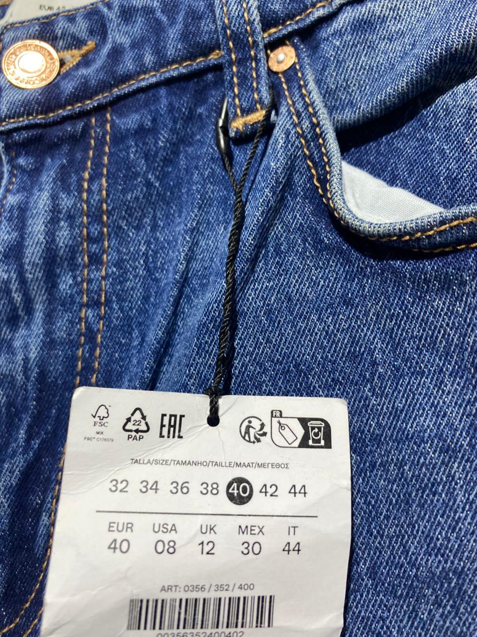 BERSHKA |L| WAIST 30| B1| Women’s Mid-Rise Straight-Leg Jeans with Side Slits