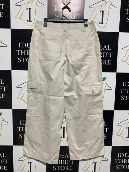RIVER ISLAND |XL| WAIST 32|B1| LEE KHAKI WIDE-LEG CARGO PANTS
