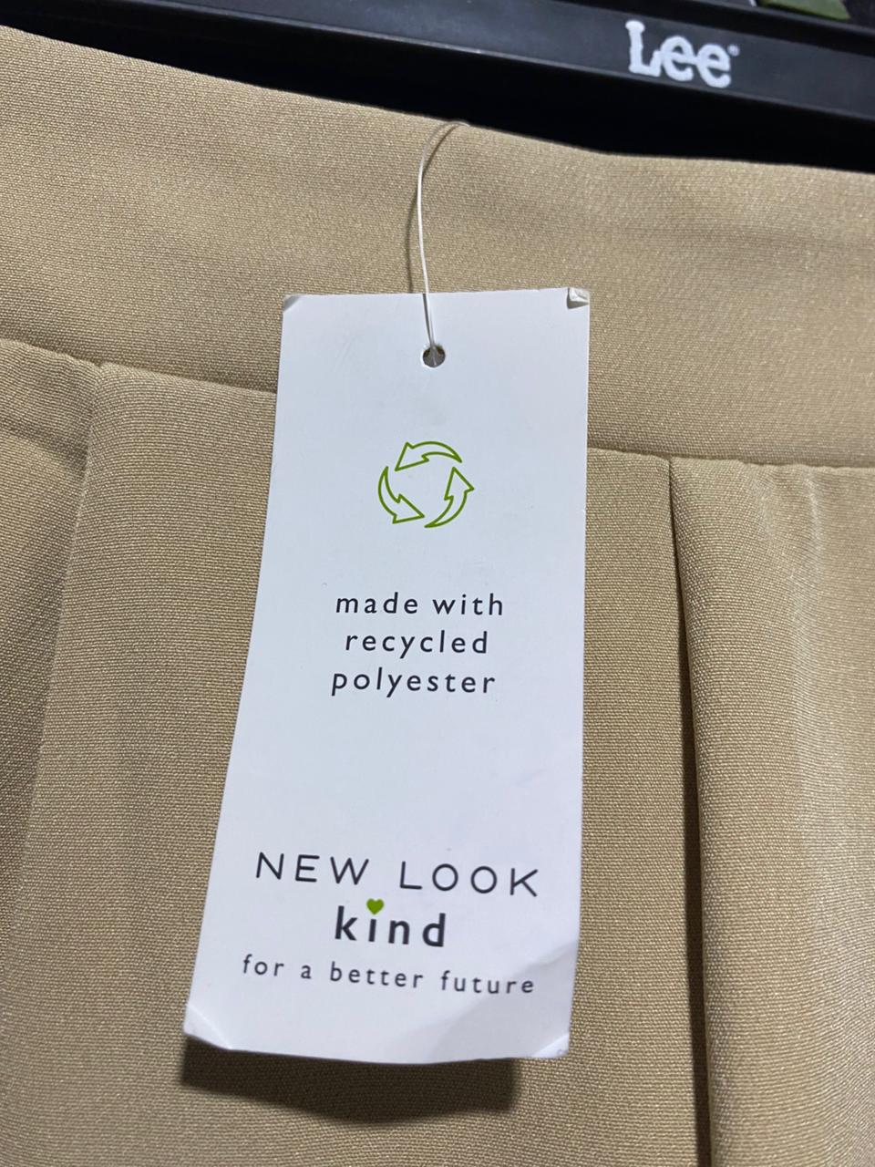 NEW LOOK |L| WAIST 31| B1| BEIGE WIDE-LEG PLEATED TROUSERS