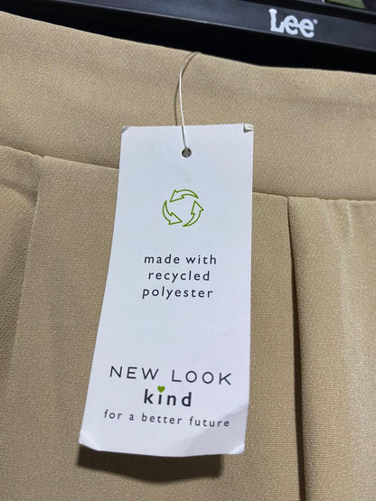 NEW LOOK |L| WAIST 31| B1| BEIGE WIDE-LEG PLEATED TROUSERS