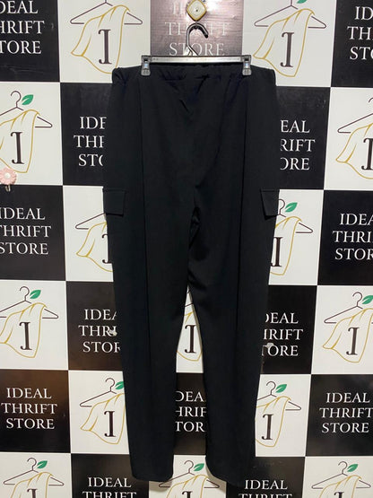 BOOHOO |XXL| WAIST 36| B1| BLACK TAPERED CARGO JOGGER PANTS