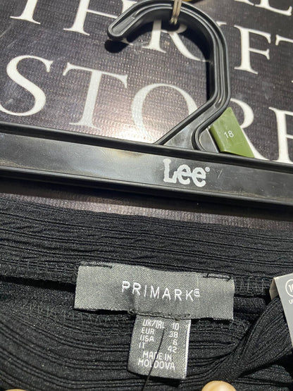 PRIMARK |M| WAIST 28| B1| BLACK TEXTURED KNEE-LENGTH SKIRT WITH FLORAL LACE TRIM