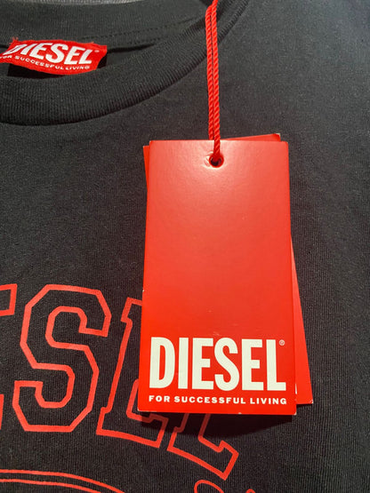 DIESEL |M| BUST 18| B1| BLACK GRAPHIC LOGO T-SHIRT WITH RED BRANDING