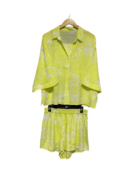 H&M |M| B2| LIME SORBET FLORAL PRINT RELAXED TWO-PIECE SET