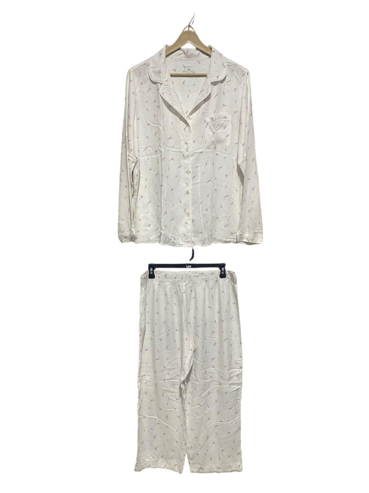 PRIMARK |M| B2| Women's Delicate Floral Print Button-Down Loungewear Set