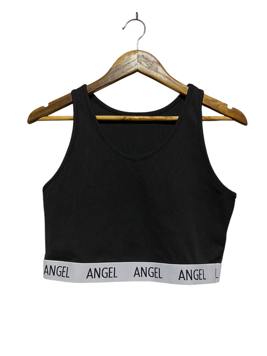 SHEIN |L| BUST 15| B2| WOMEN'S BLACK HIGH-NECK SEAMLESS CROP TOP