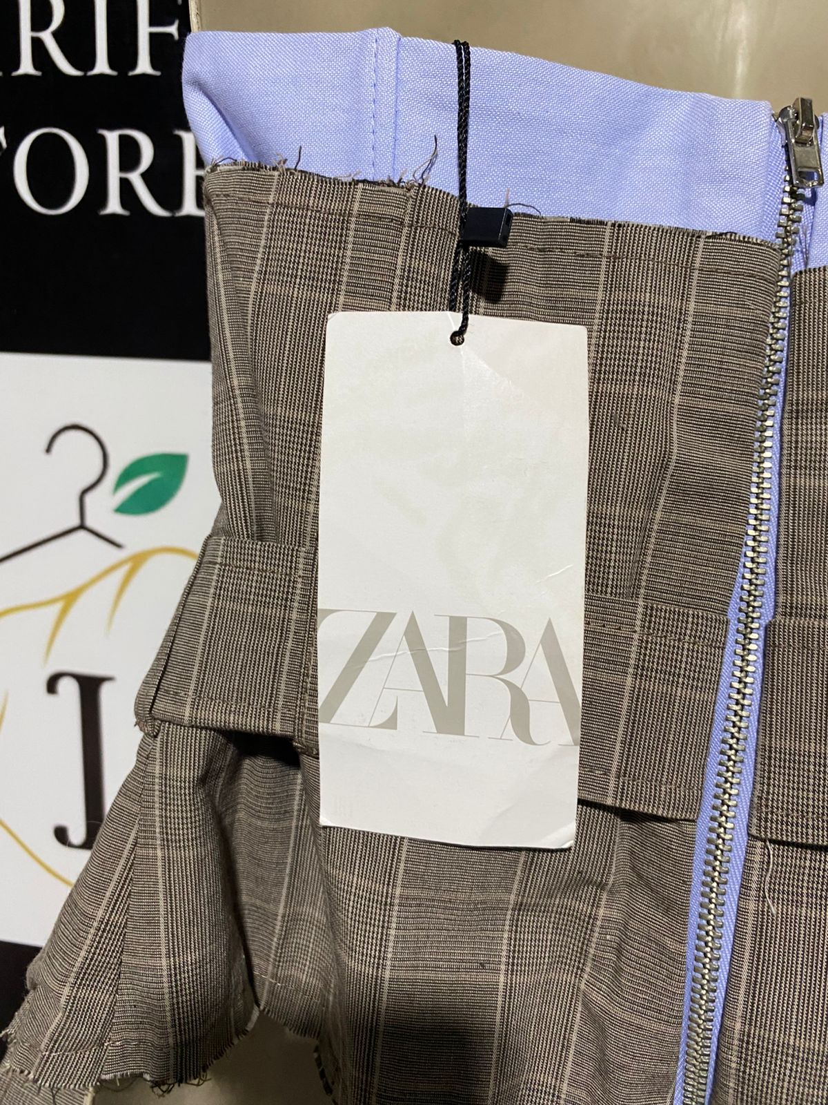 ZARA |XS| B2| WOMEN'S DECONSTRUCTED CHECKED BUSTIER CORSET BELT WITH BUCKLE DETAIL