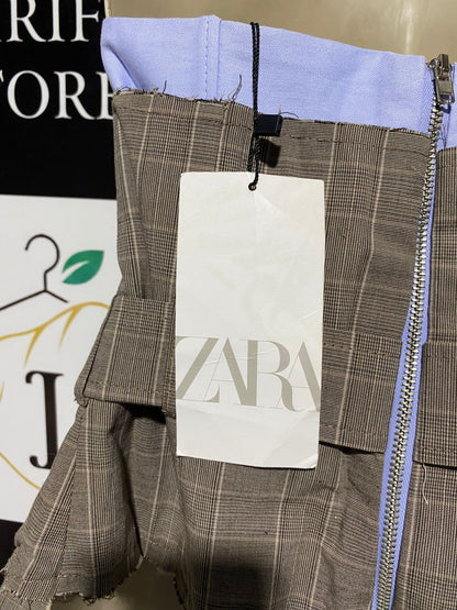 ZARA |XS| B2| WOMEN'S DECONSTRUCTED CHECKED BUSTIER CORSET BELT WITH BUCKLE DETAIL