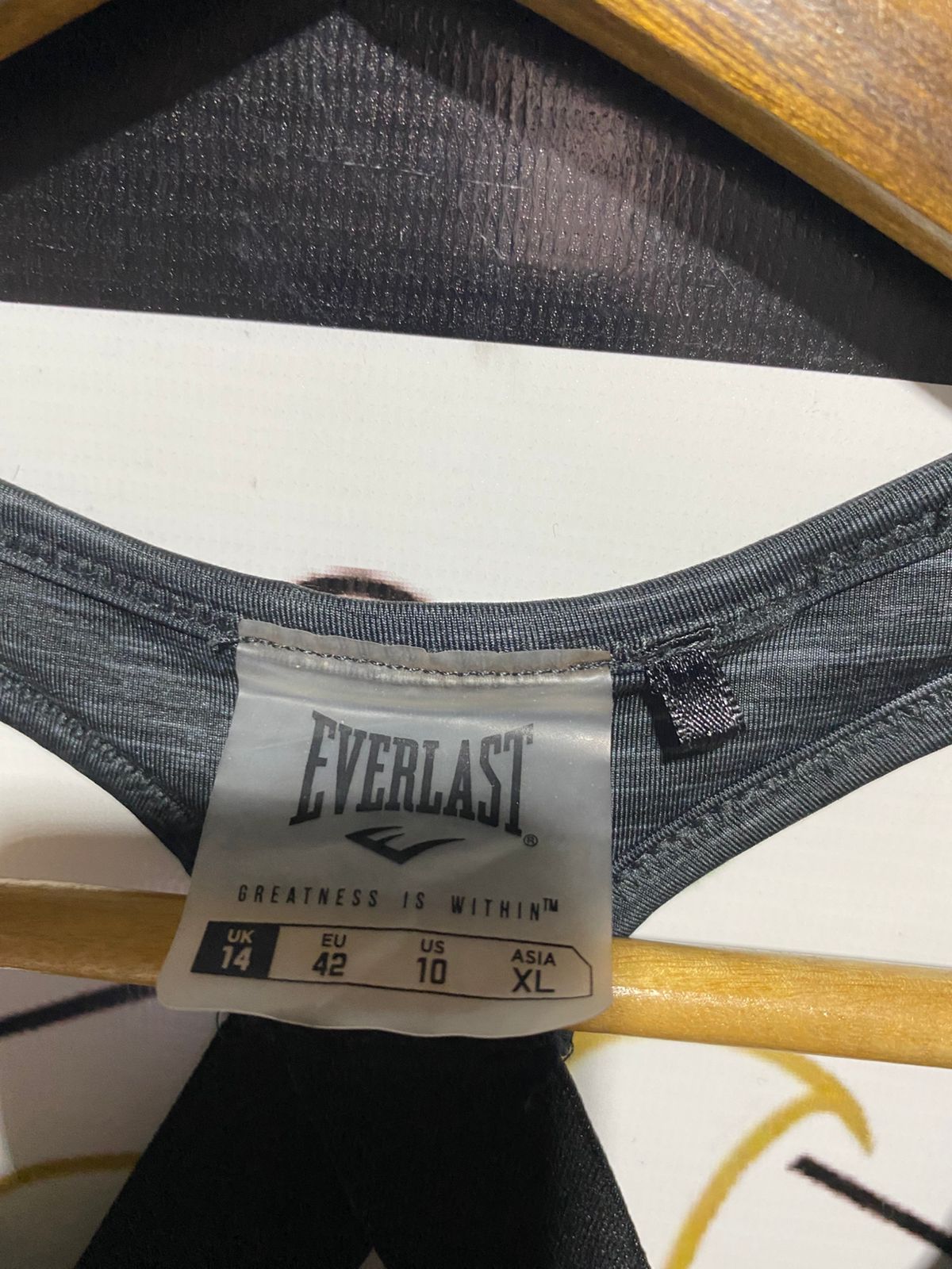 EVER LAST |L| BUST 14| B2| WOMEN’S CHARCOAL GREY MARL RACERBACK SPORTS BRA