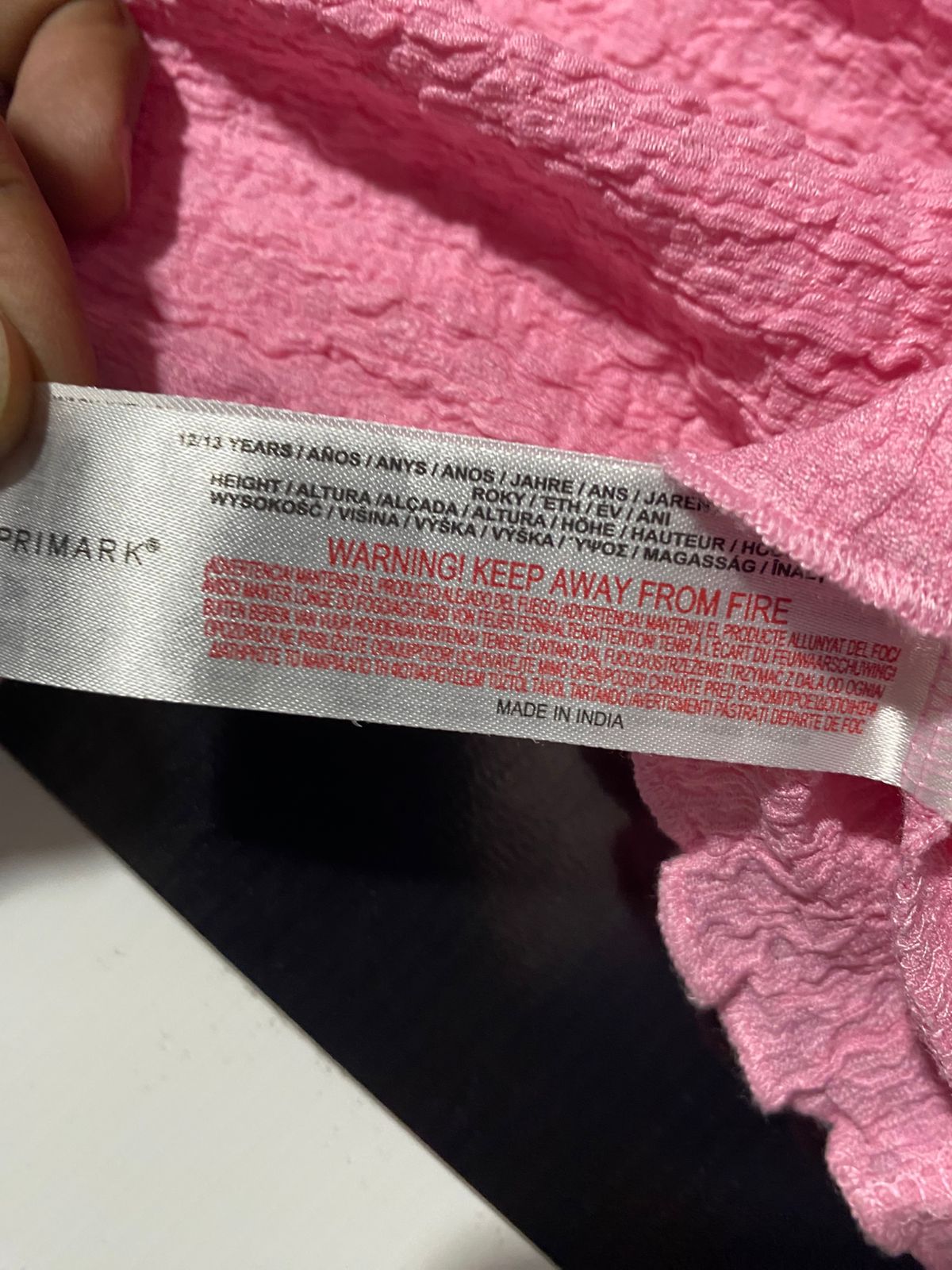 PRIMARK |S| B2| Women's Textured Two-Piece Lounge Set – Pink Ruffle-Sleeve Top and Shorts
